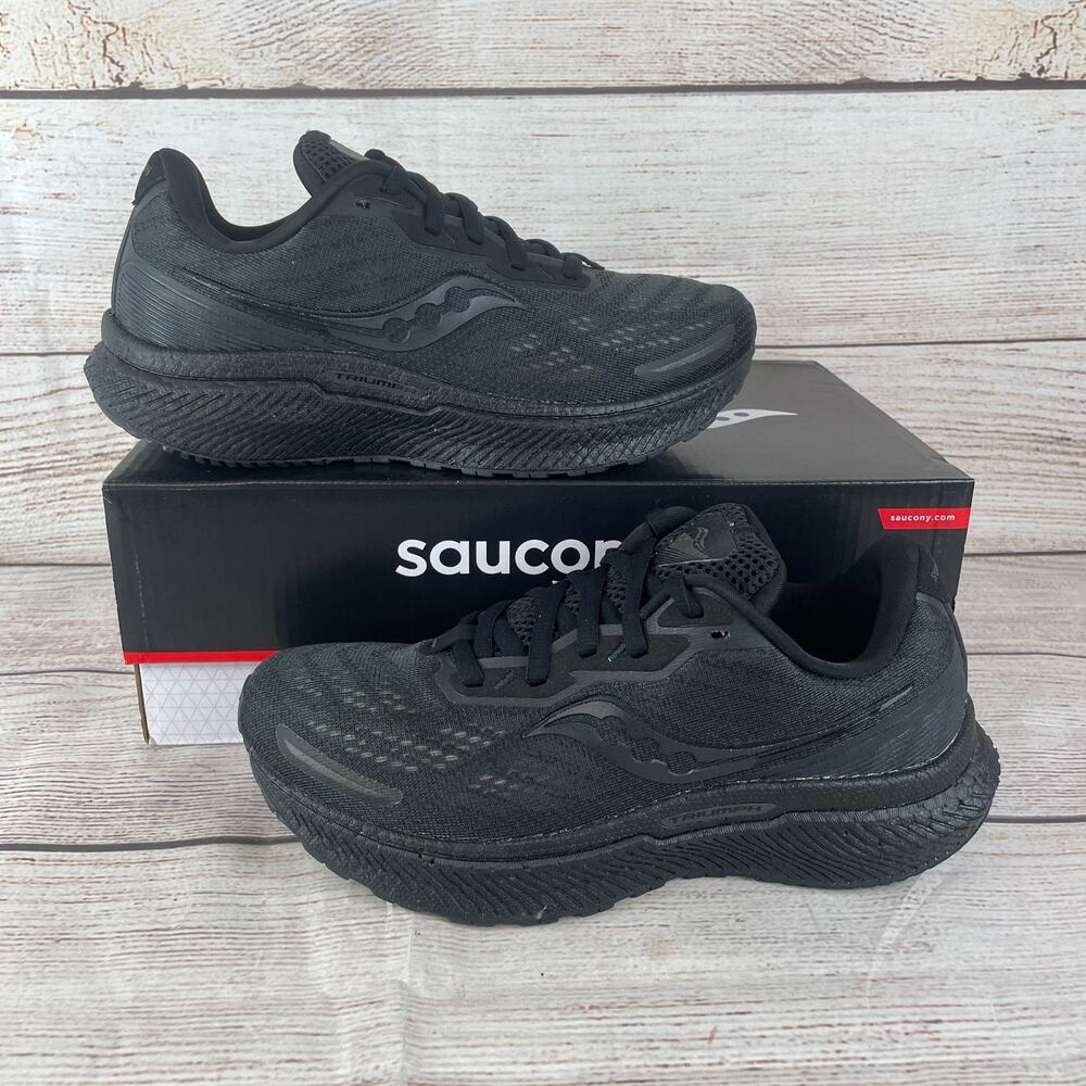 Saucony Triumph 19 Womens Sz 7M Running Shoes Triple Black
